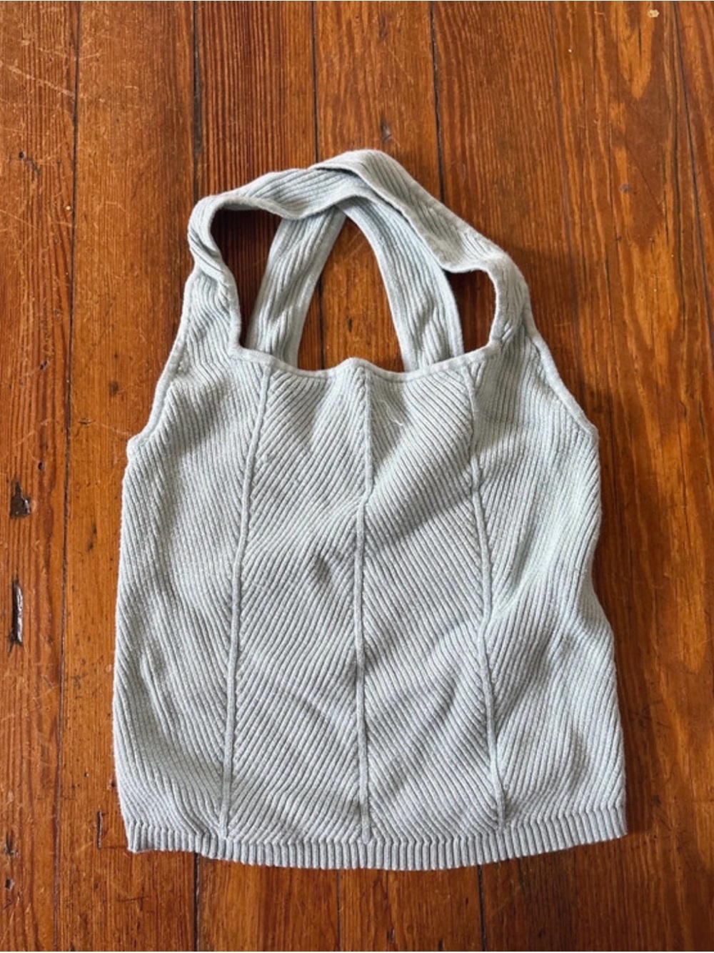 Abercrombie & Fitch Light Blue Ribbed Crop Tank